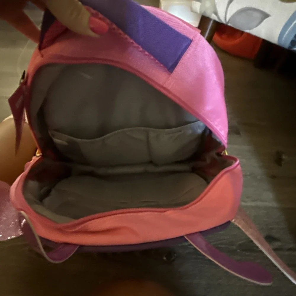 Butterfly Kids Backpack with Striped Design and Glitter Wings